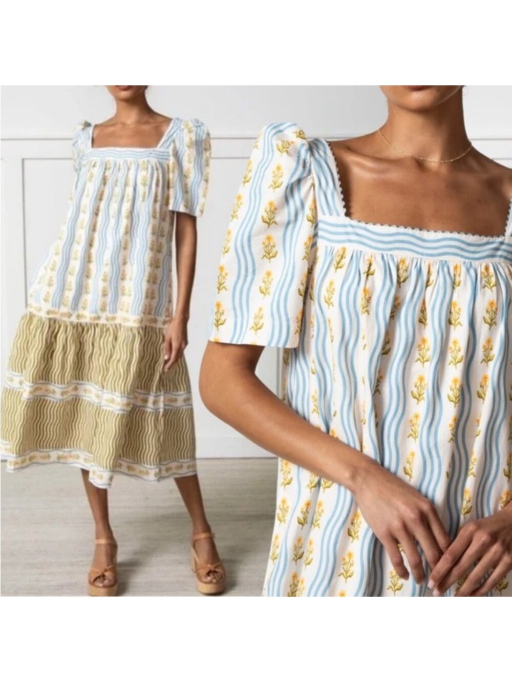 Printfresh The House That Lars Built Gracious Gardner Midi Dress Teacup Large